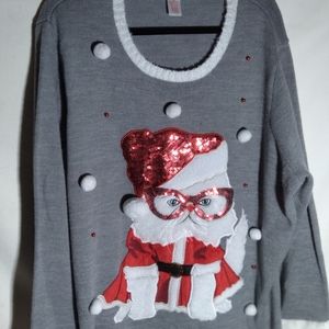 Holiday time cat sweater  3X